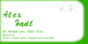 alex hadl business card